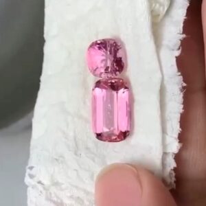 A Stunning Pair of Natural Katlang Pink Topaz