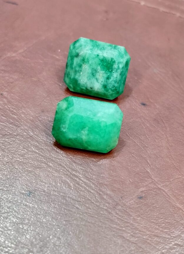 Pair of Natural Swat Emeralds