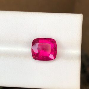 5.66 Carats Gorgoeus natural reddish/hot pink Cushion Rubelite Loose/Facet@AFG