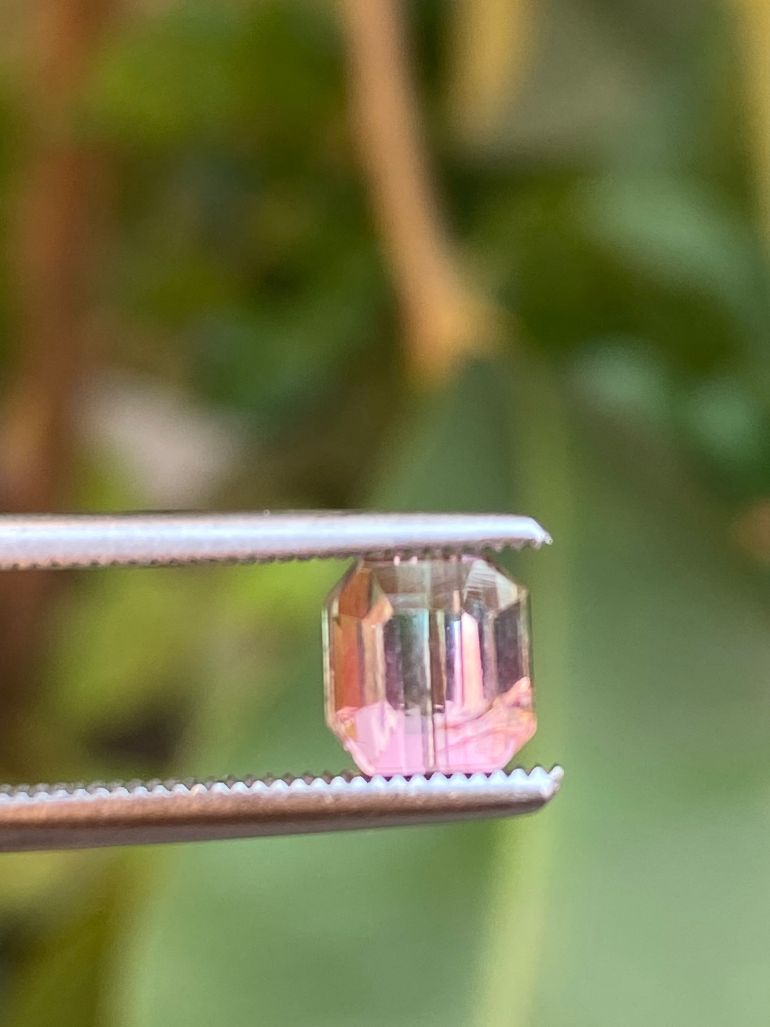 4.85ct Natural Bi Color Pink Green Tourmaline Emerald Cushion 5pc Lot Afghanistan - Image 8