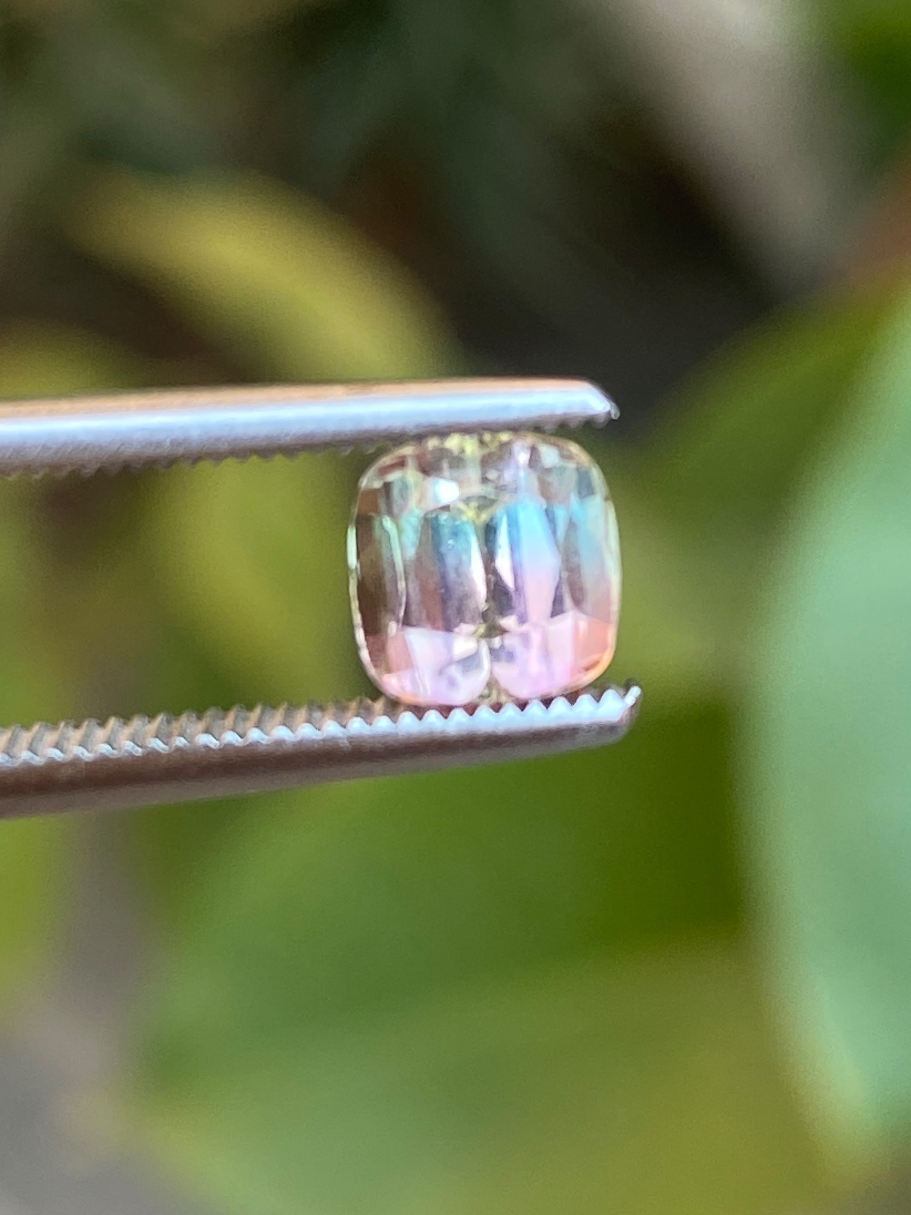 4.85ct Natural Bi Color Pink Green Tourmaline Emerald Cushion 5pc Lot Afghanistan - Image 9
